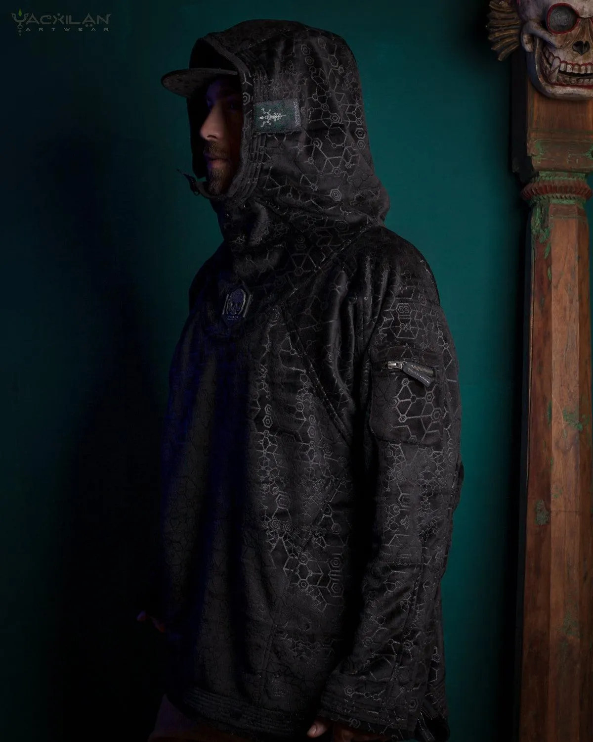 Hoodie Men / Oversized Velvet Polar - Black SHAMANKA