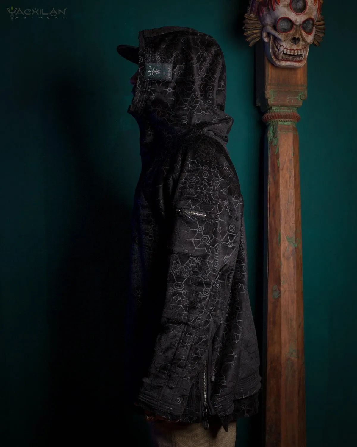 Hoodie Men / Oversized Velvet Polar - Black SHAMANKA
