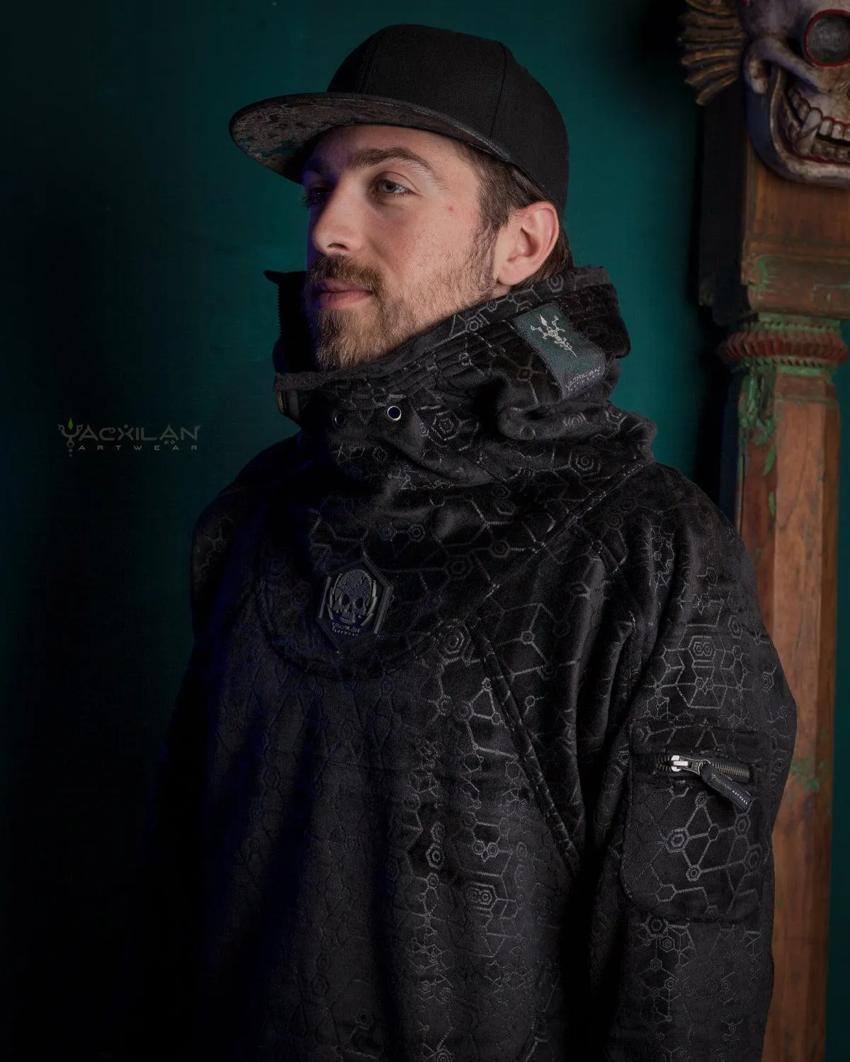 Hoodie Men / Oversized Velvet Polar - Black SHAMANKA