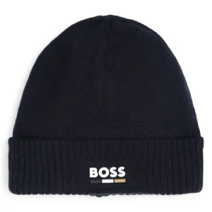Hugo Boss Boy's Navy Knitted Hat