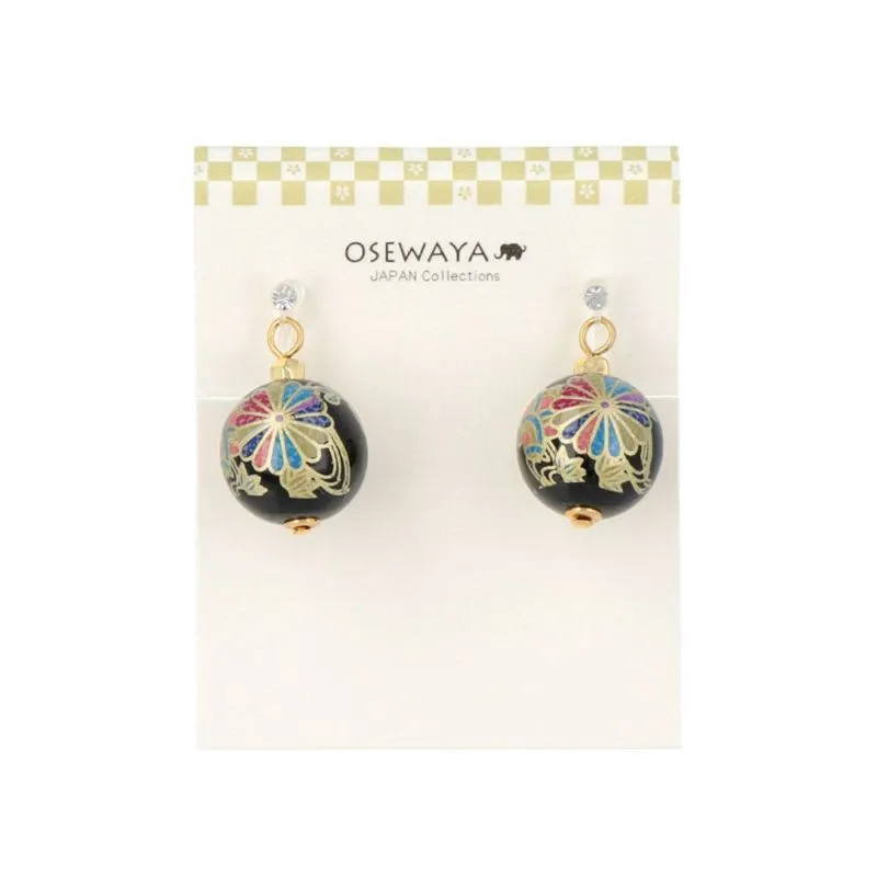 Japanese Pattern Bead Invisible Clip On Earrings