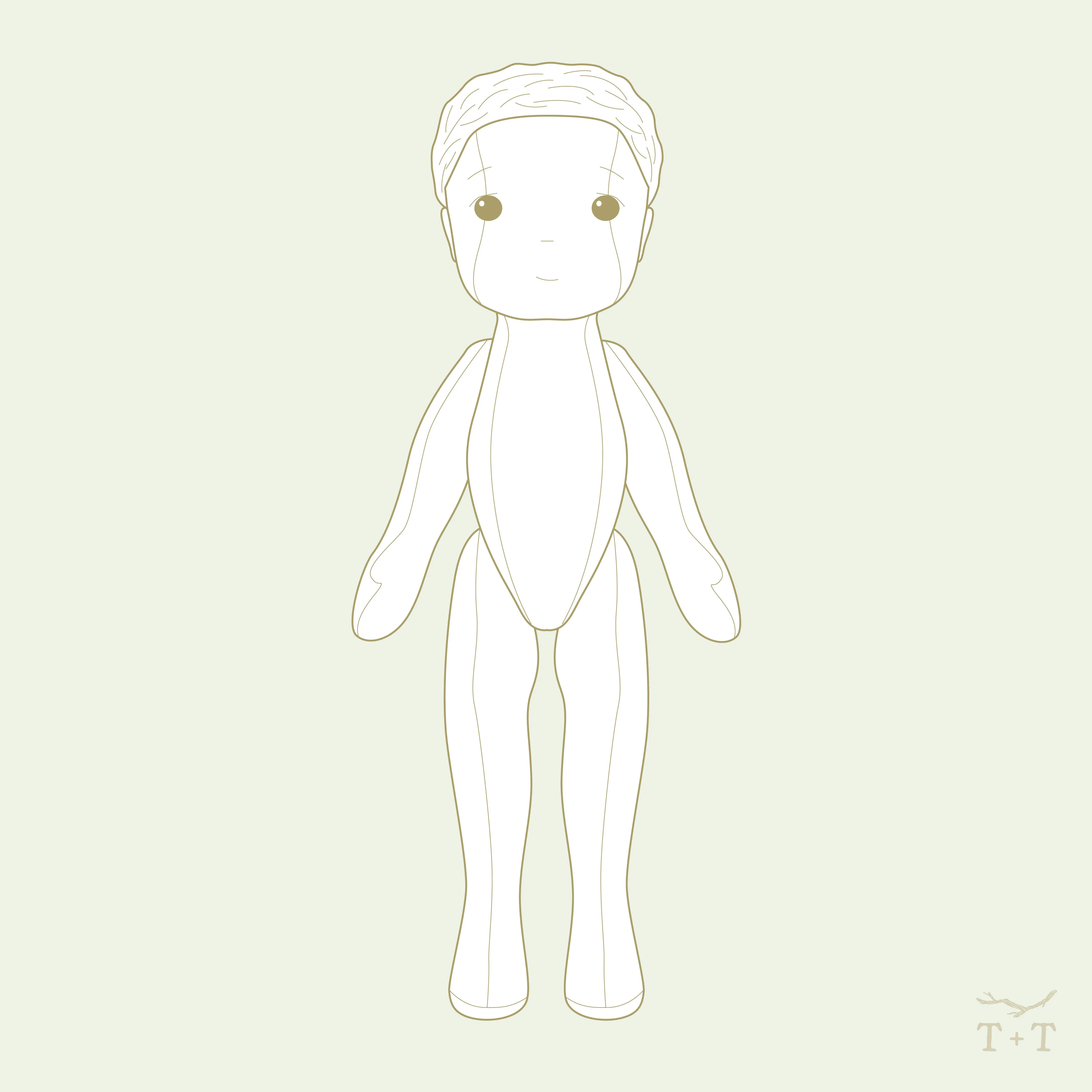 Kauri - Classic Cloth Doll 15" Sewing Pattern