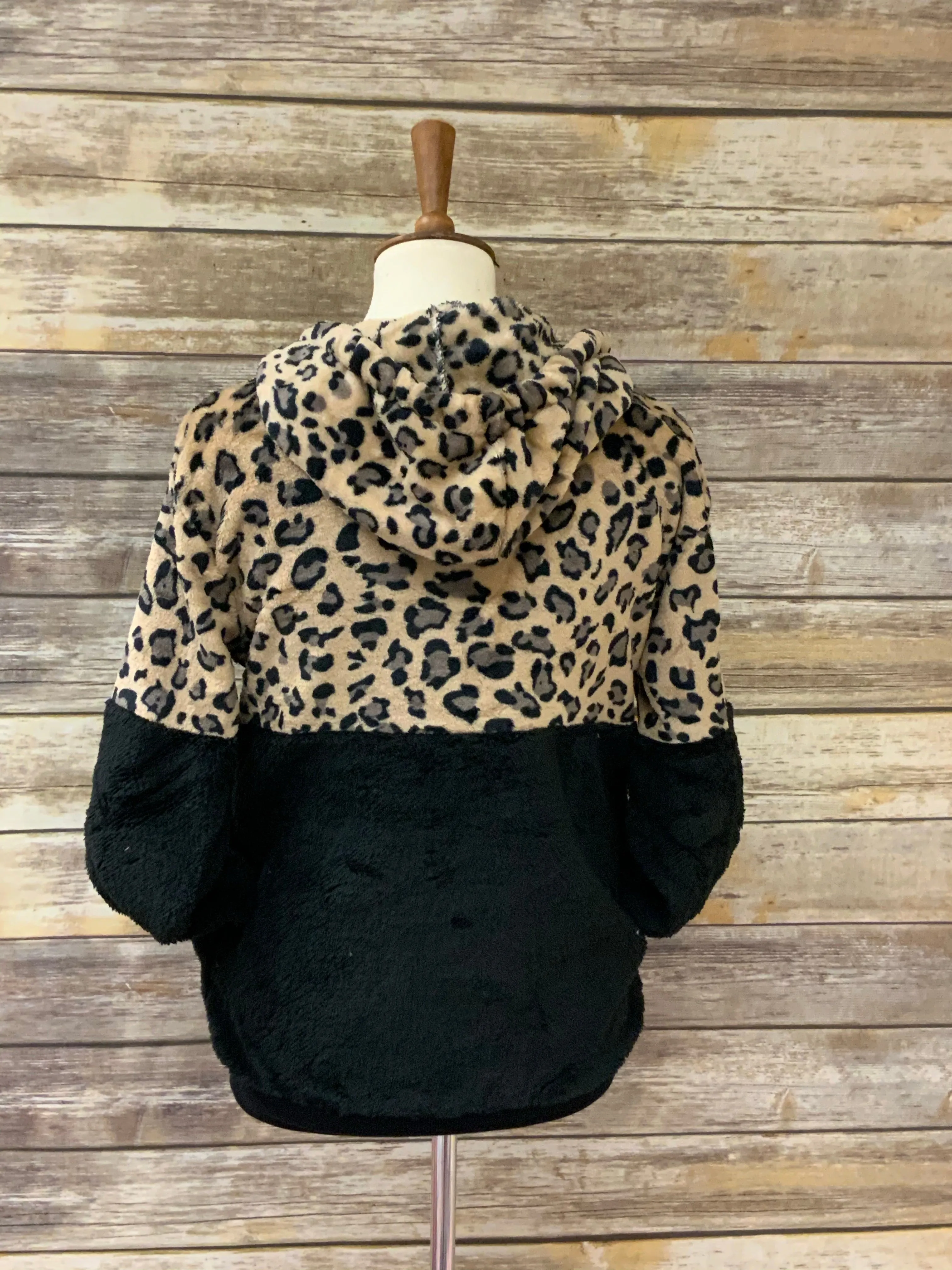 Leopard Soft Sherpa Hooded Pullover