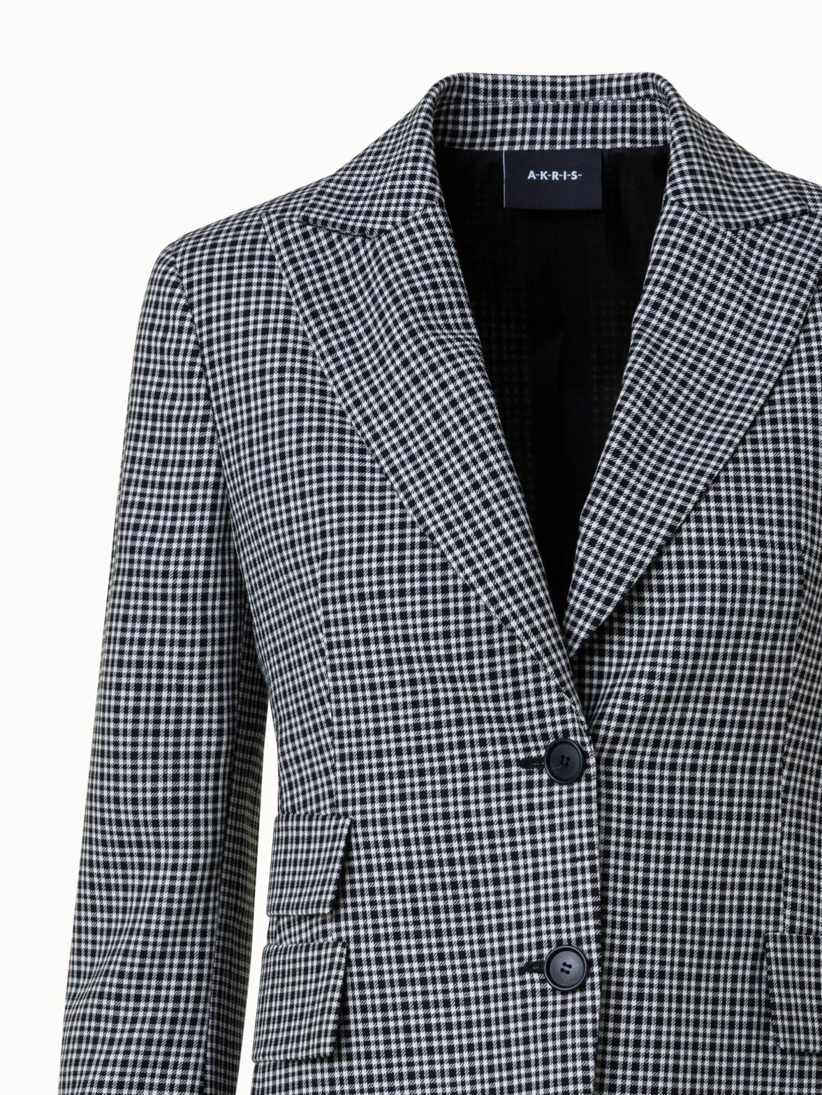 Microcheck Wool Long Jacket