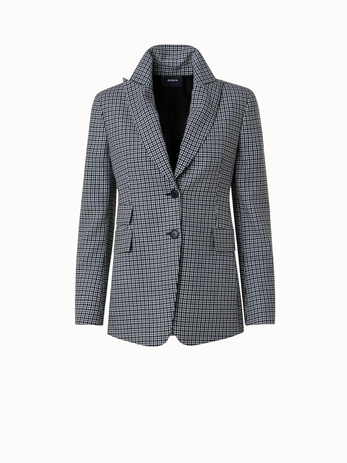 Microcheck Wool Long Jacket