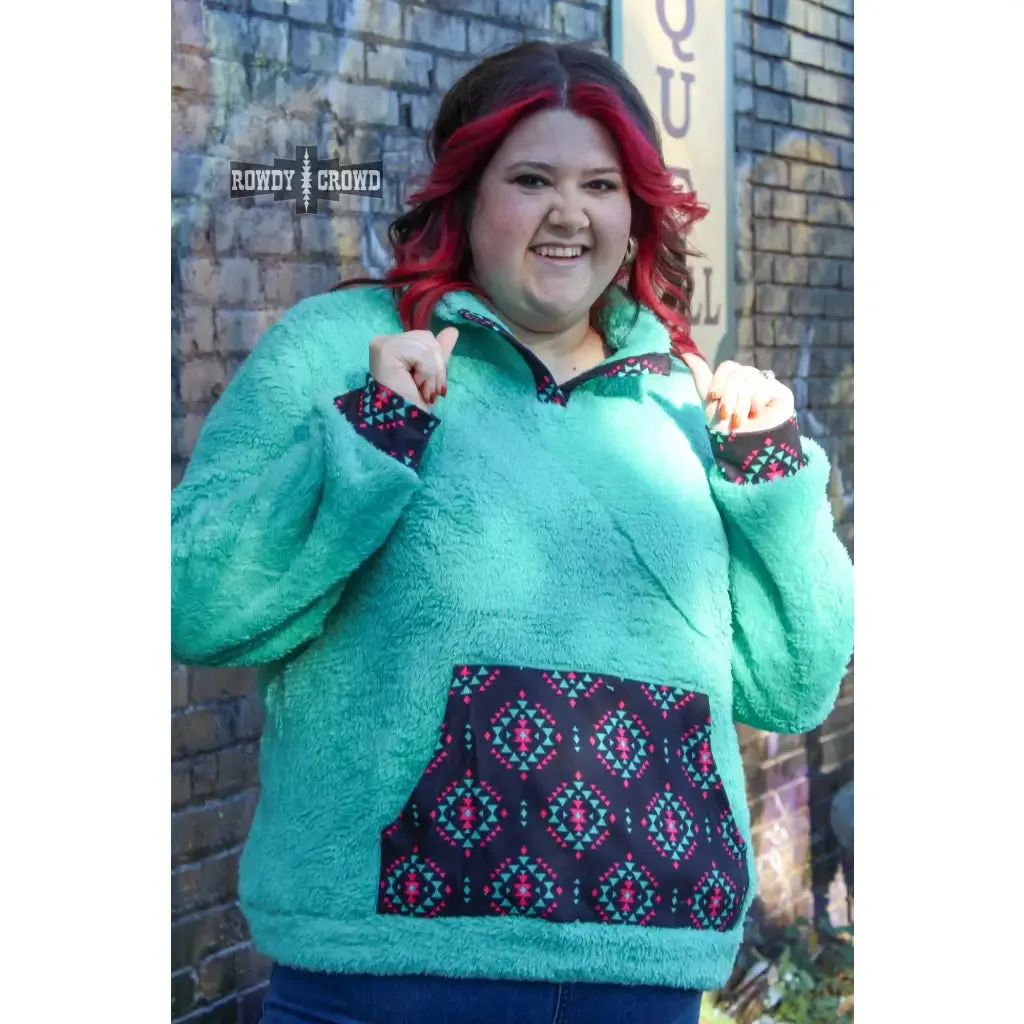 Pagosa Springs Turquoise Sherpa Pullover