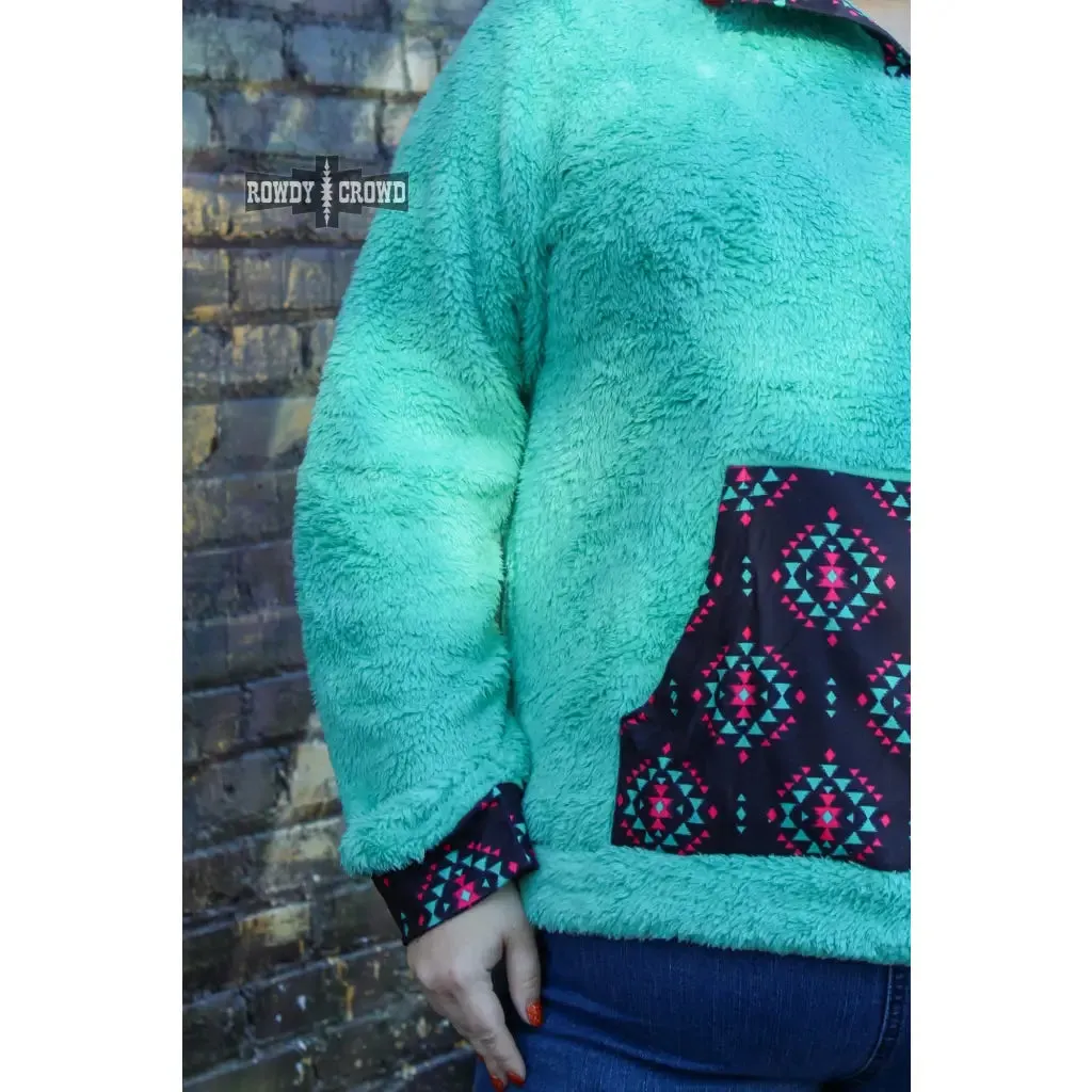 Pagosa Springs Turquoise Sherpa Pullover