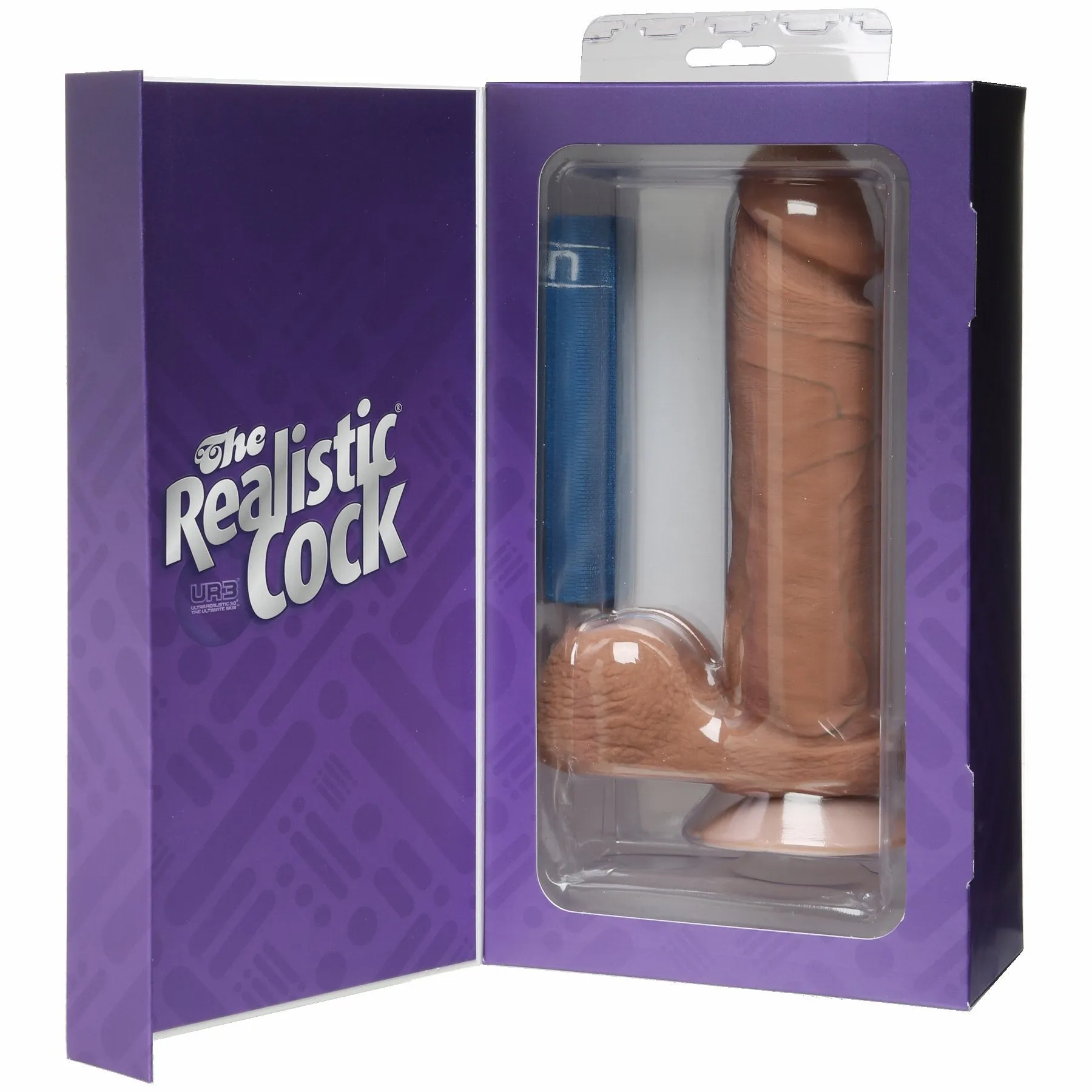 Realistic Cock Ultraskyn Brown 8in