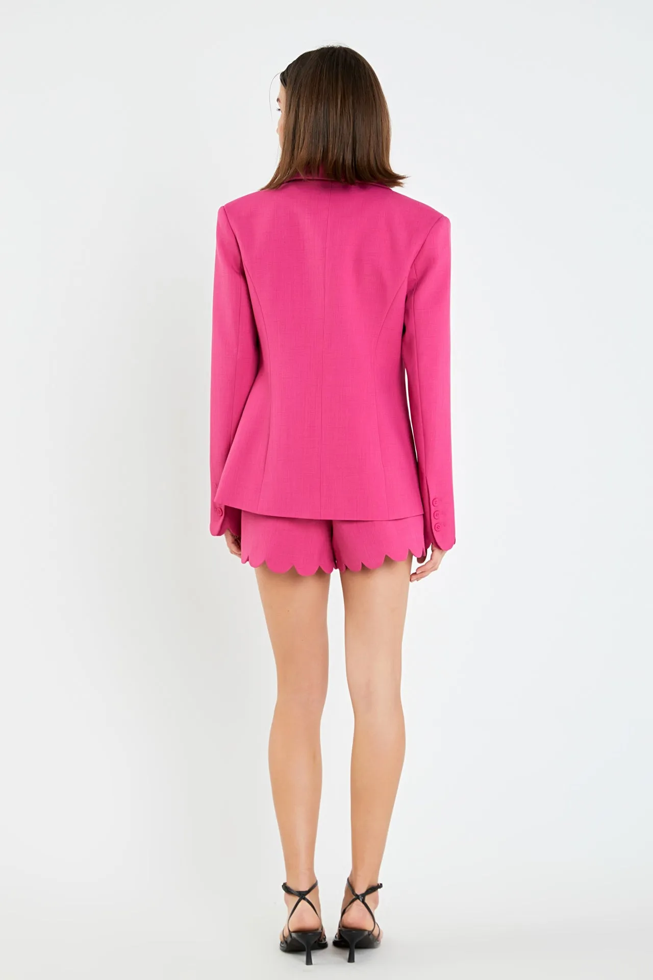 Scallop Detailed Single Button Jacket