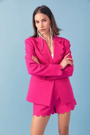 Scallop Detailed Single Button Jacket