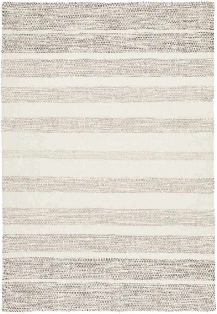 Skandi - Grey & White Braid Weave Wool Rug