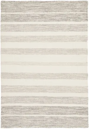 Skandi - Grey & White Braid Weave Wool Rug