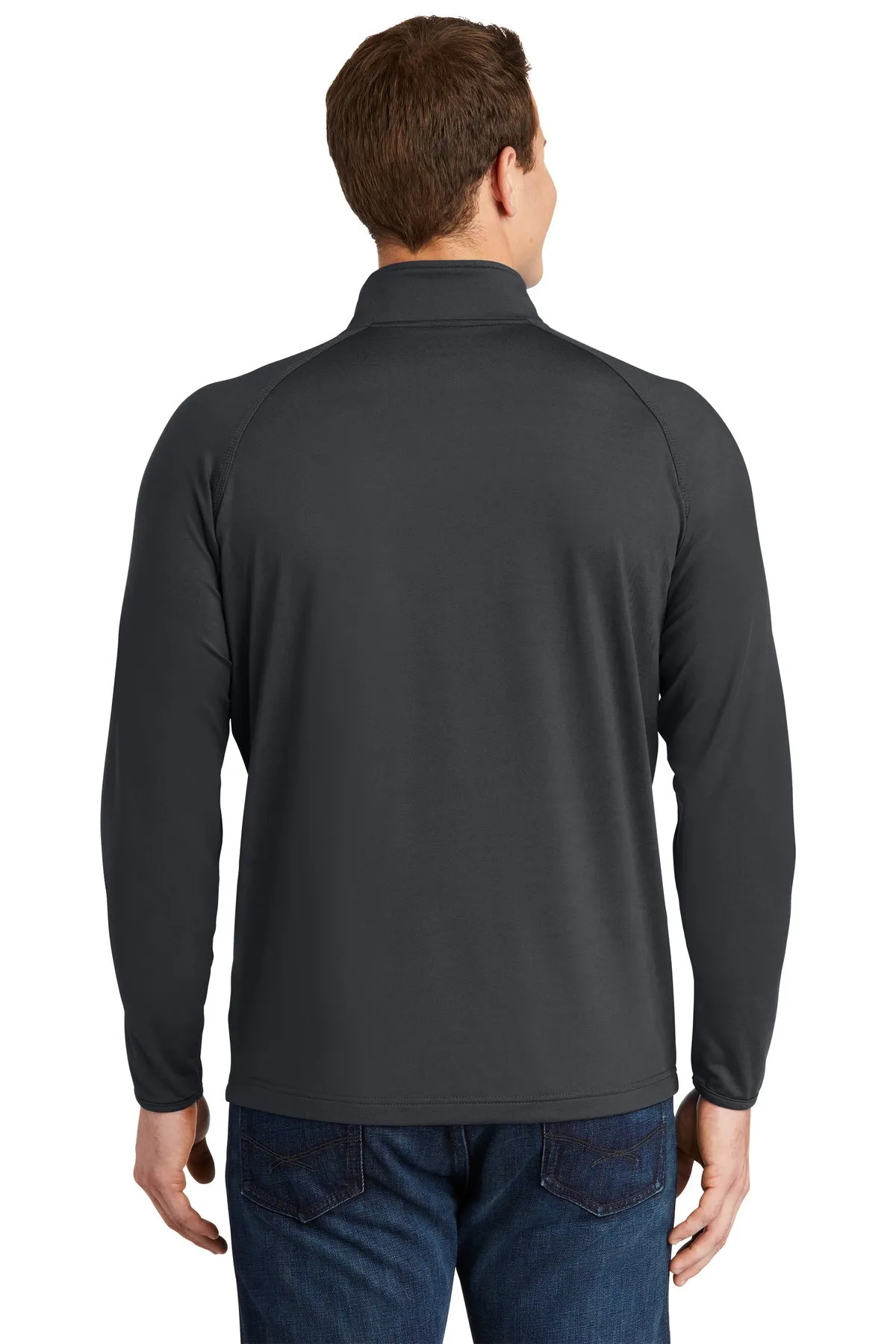 Sport-Tek Sport-Wick Stretch Custom 1/2-Zip Pullovers, Charcoal Grey