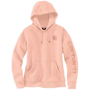 Spring 2024 102791 - Women's relaxed fit midweight logo sleeve graphic hoodie - Tropical Peach