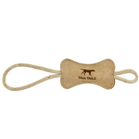 Tall Tails 12" Natural Leather &amp; Wool Bone