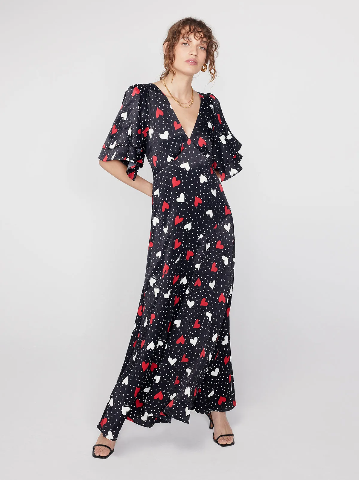 Tallulah Red Heart Print Maxi Dress