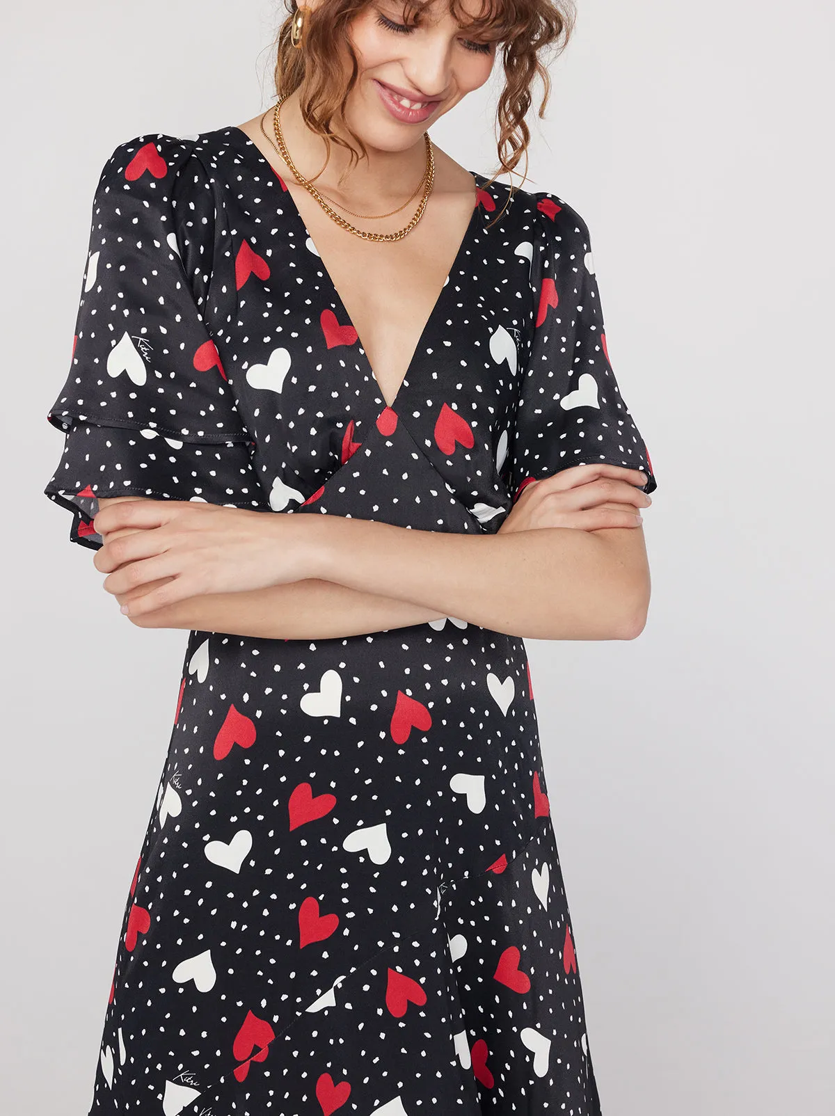 Tallulah Red Heart Print Maxi Dress