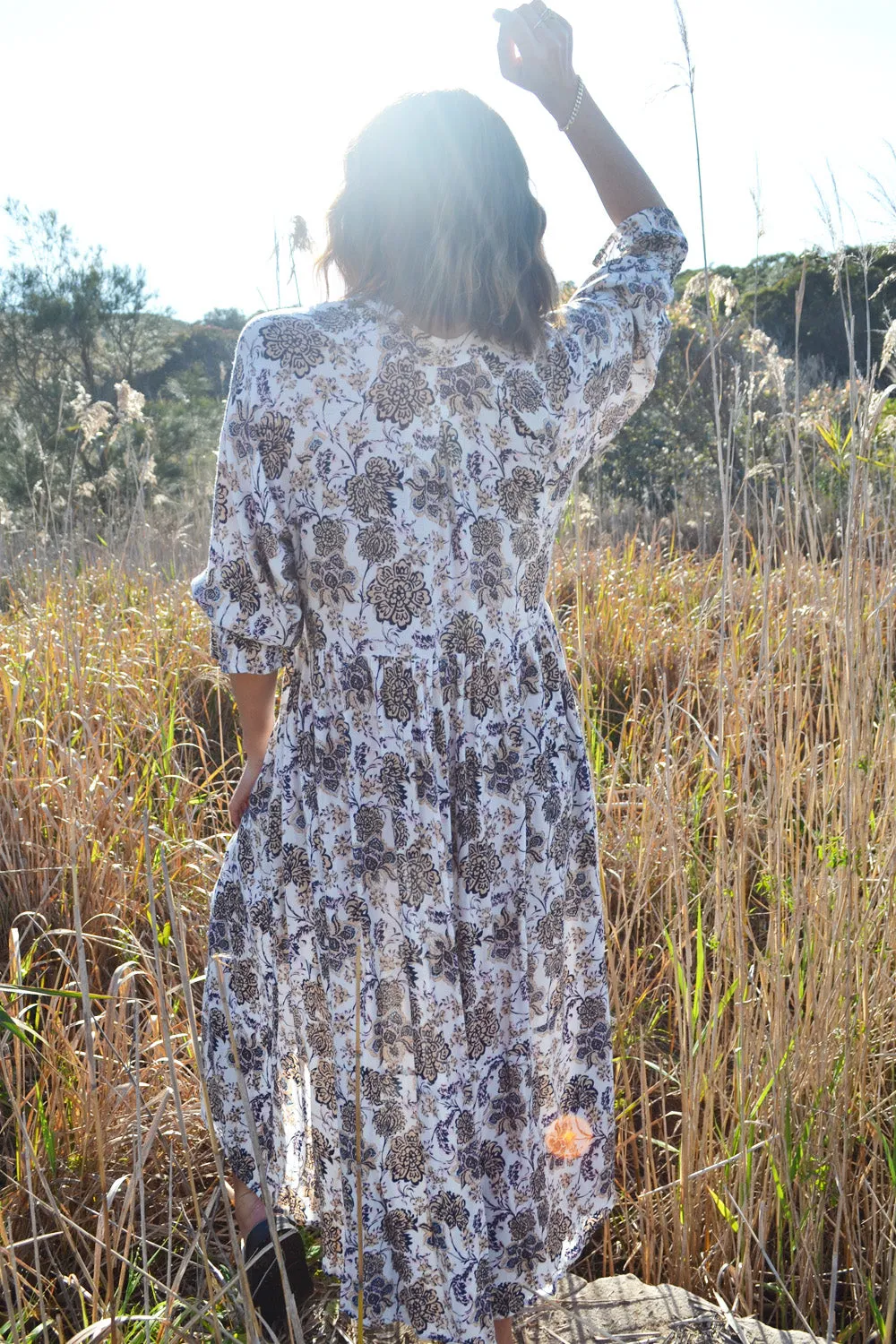 Tuscany Dress Indian Block Printed Paisley