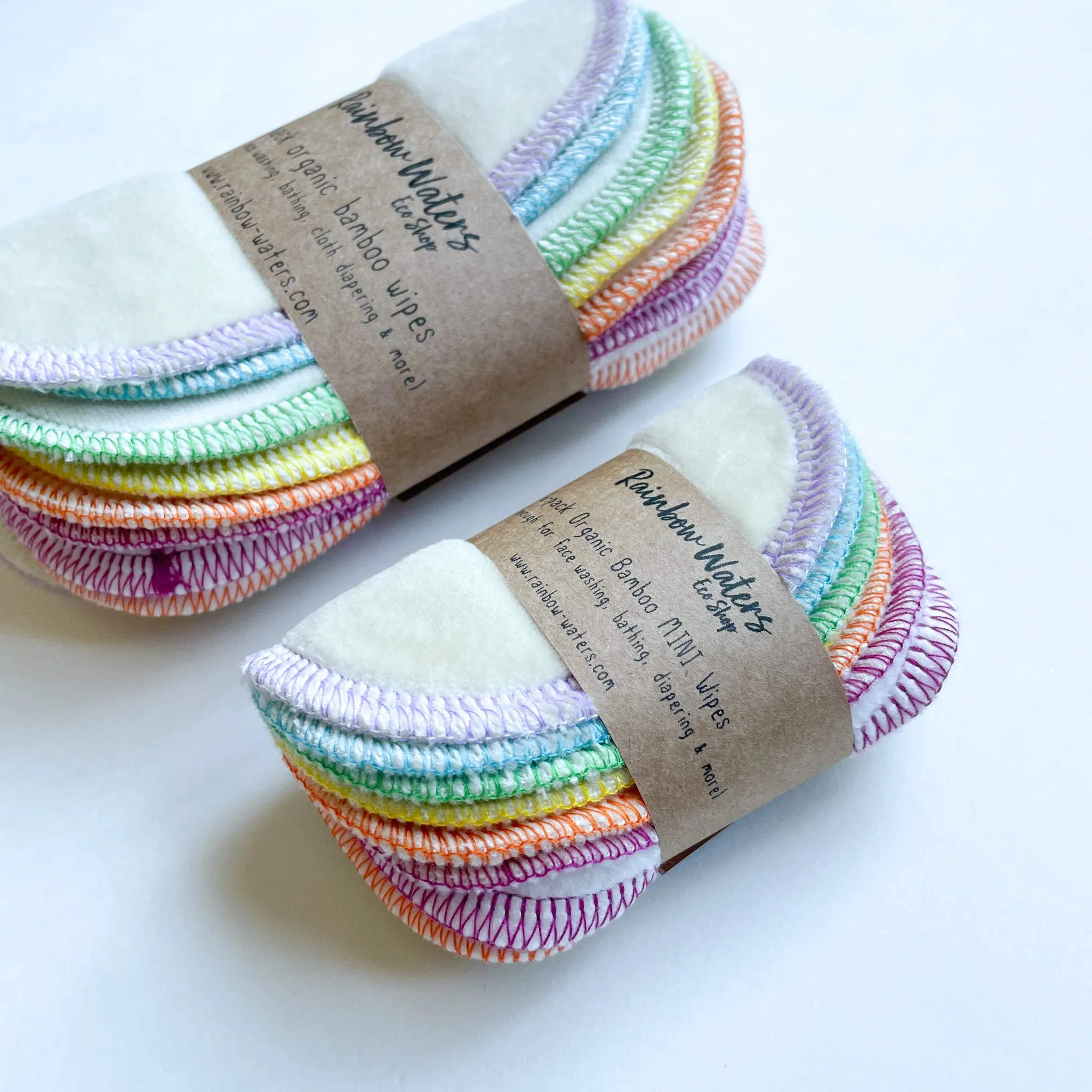 Wipe Minis  | 6-pack Reusable Cloth Wipes | Organic Cotton/Bamboo Blend | 4x4 inches