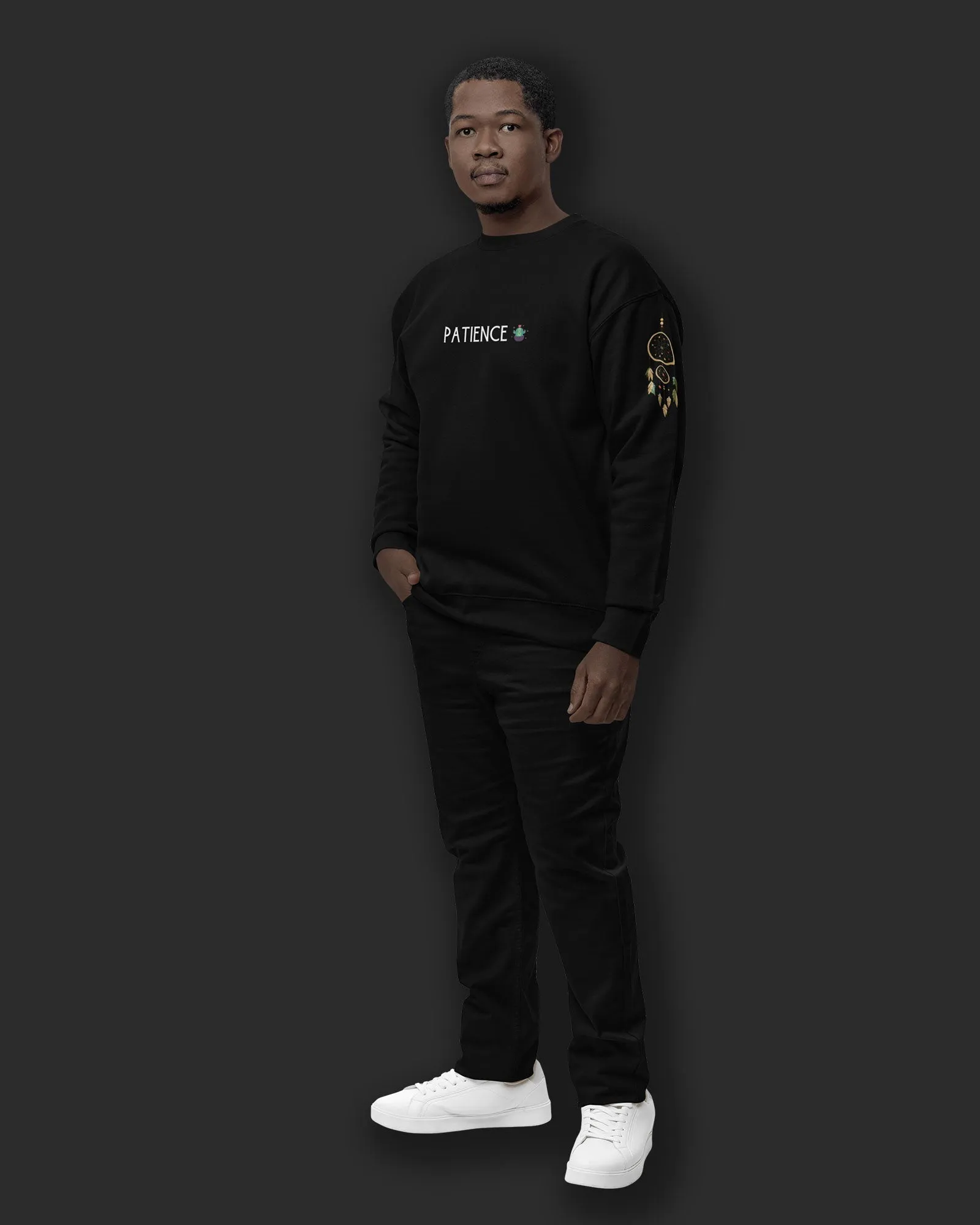 Zen Drop Shoulder Sweatshirt: Black