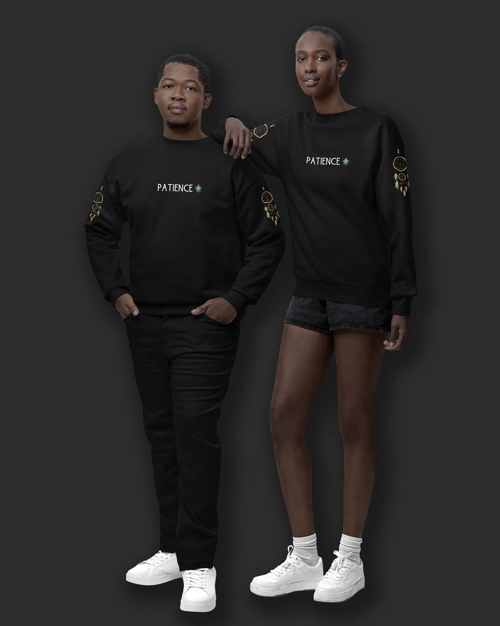 Zen Drop Shoulder Sweatshirt: Black